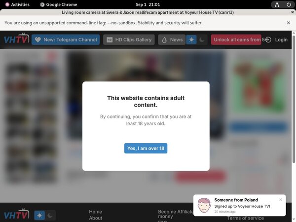 Voyeurhouse Trial Option